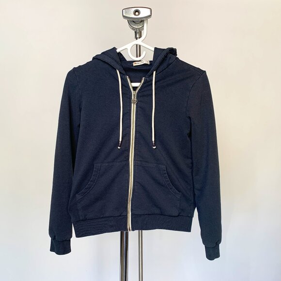 Super soft, lined Marine Layer hoodie in Navy. Full zip. XS. NWOT - Picture 2 of 9